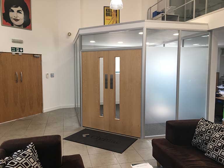 Glass Partition Meeting Room for Clymac Loughborough